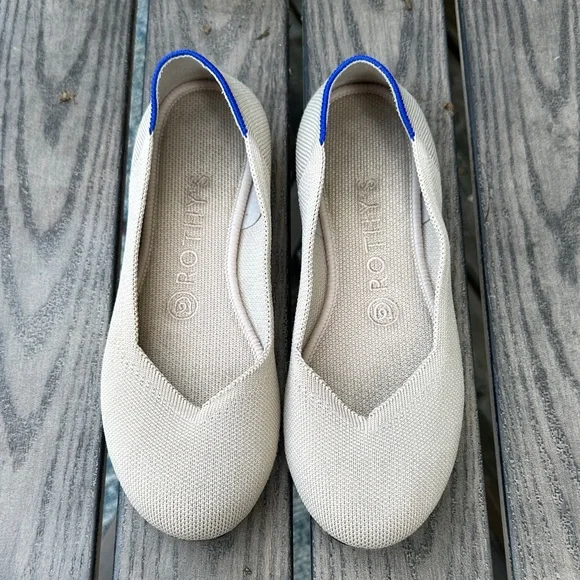 Rothy's Women's Cream and Blue Flats - Picture 1 of 10